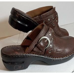 BOC Born Concept Karley BC6650 Slides Slip On Brown Leather Women Size 9 M/W